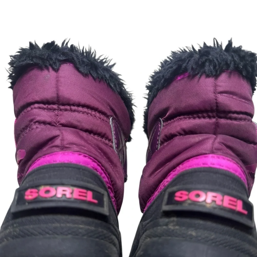 Sorel toddler Snow Commander Kids Snow Boot black/Groovy Pink US 5